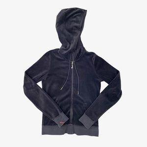 Grey Velour Juicy Couture Zip-Up Hoodie